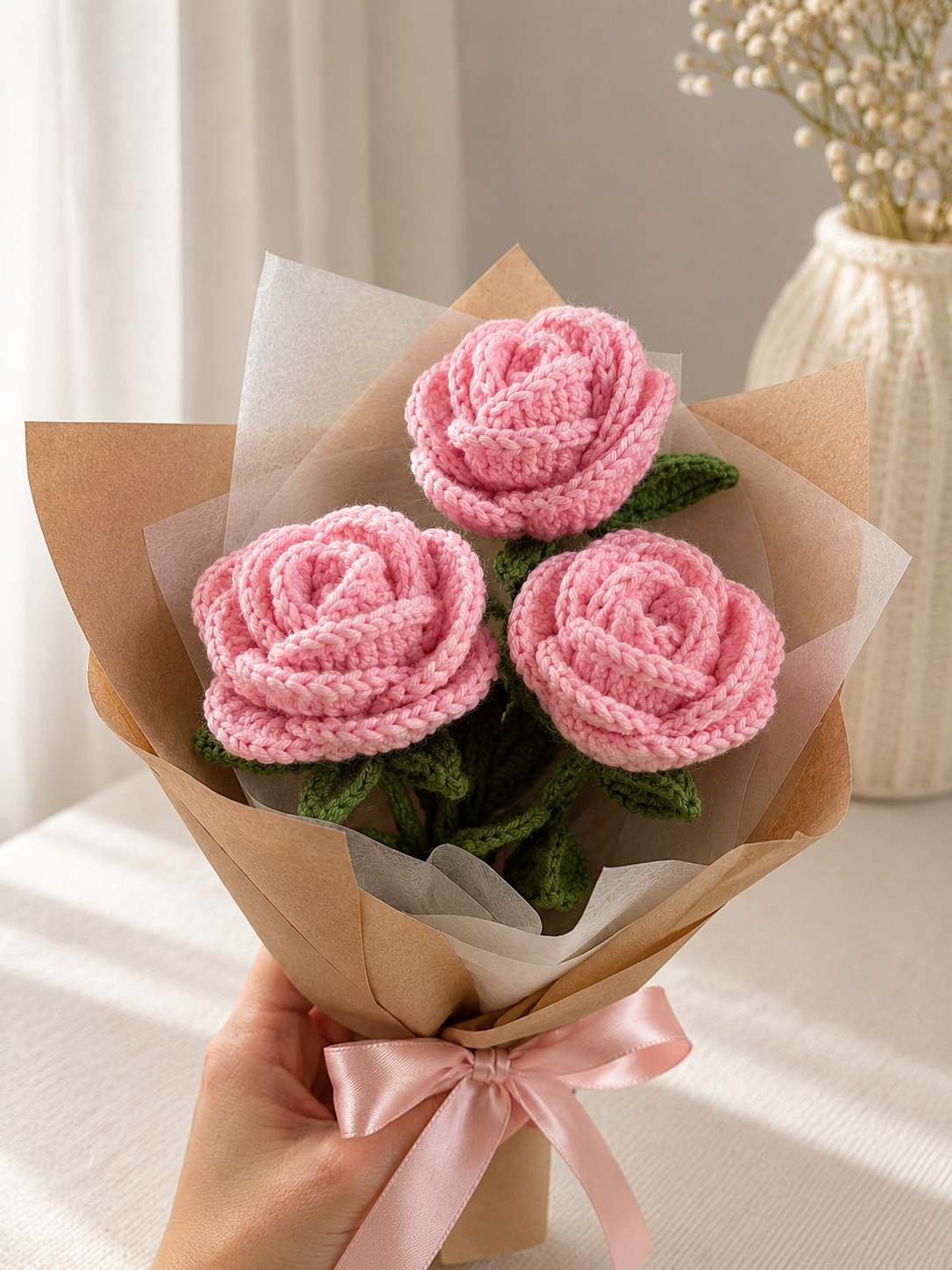 Crochet Rose Bouquet