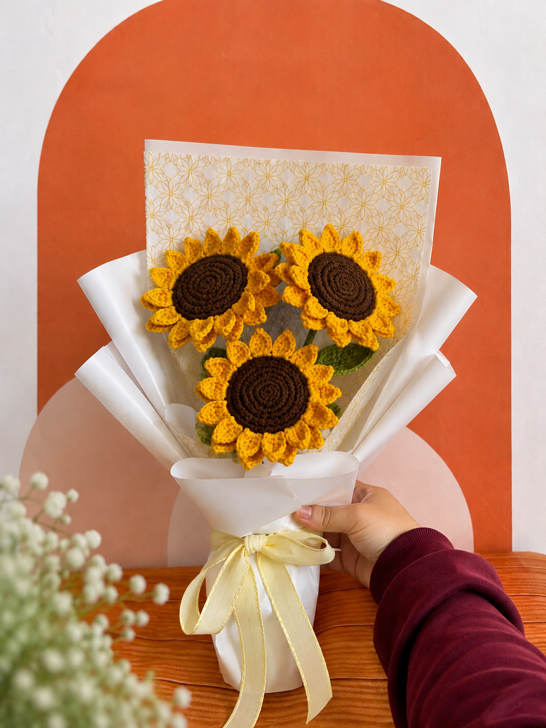 Double-Petal Crochet Sunflower Bouquet 🌻