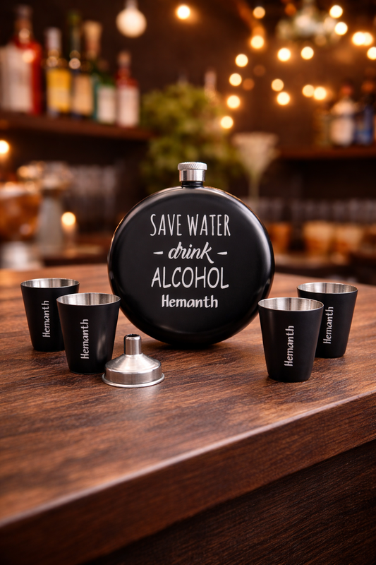 The Gentleman’s Personalised Flask Gift Set