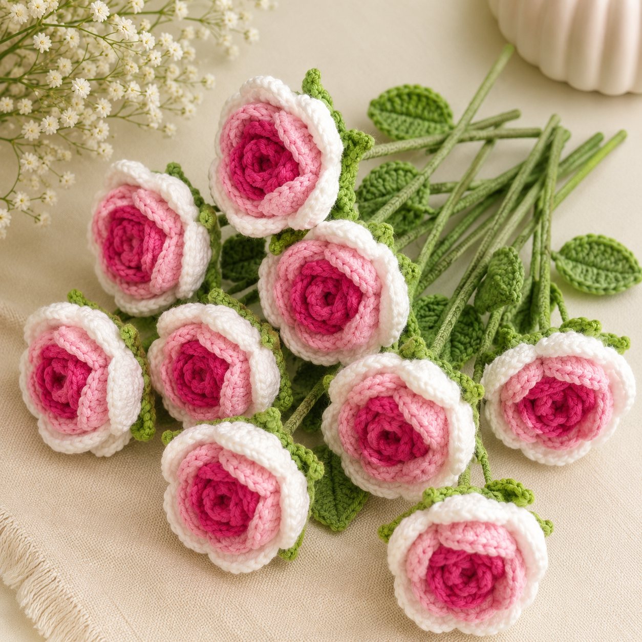 Ombre Rose Handmade Crochet Bouquet 🌸