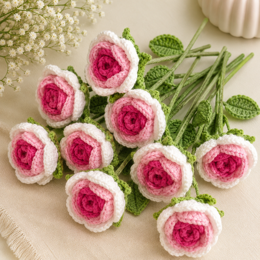Ombre Rose Handmade Crochet Bouquet 🌸