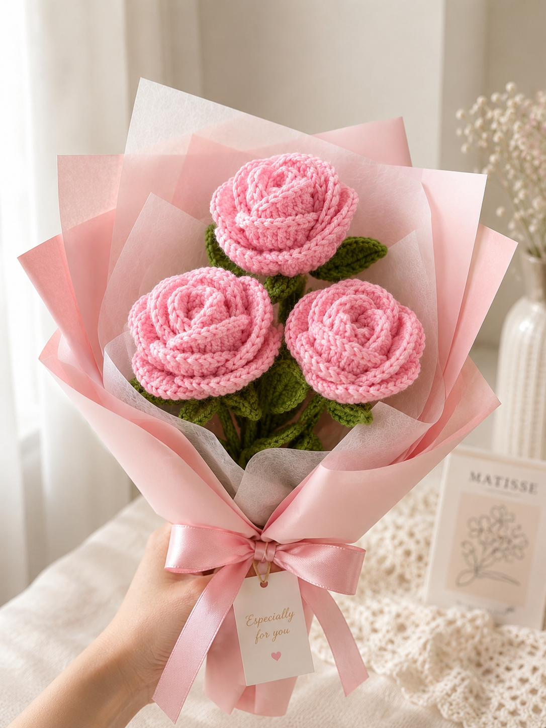 Crochet Rose Bouquet