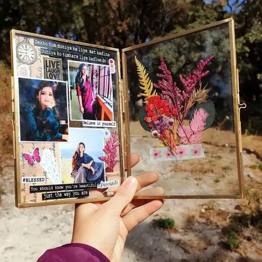 Vintage Frame ( Double Sided: Decor on one side , flowers on another)